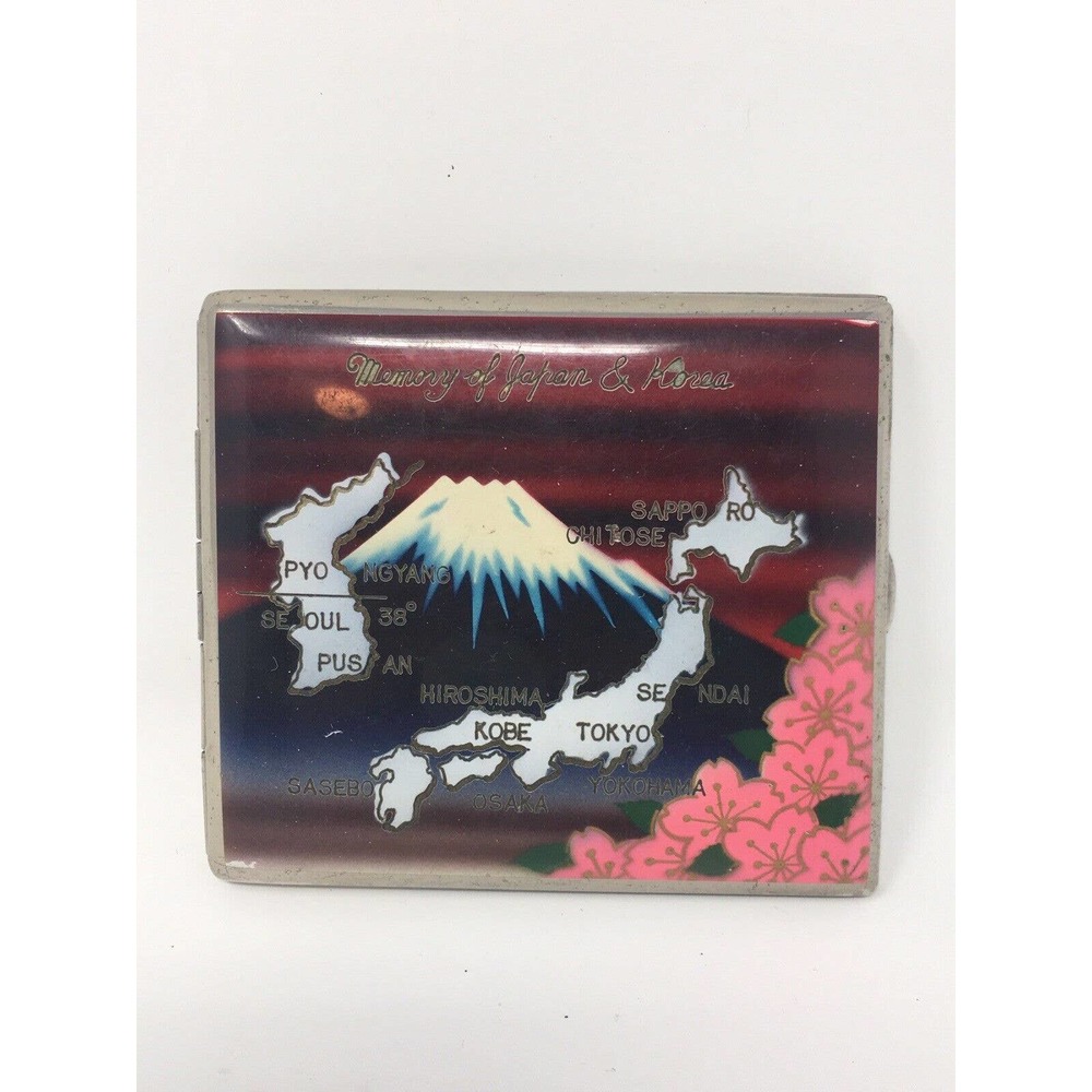 Vintage Cigarette Case Memory of Japan and Korea from Korean War Times